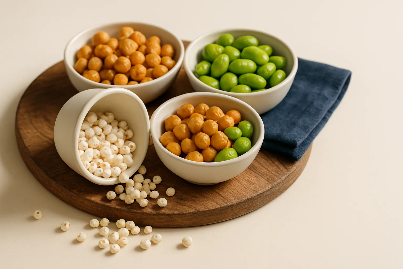 Bowl of healthy salty snacks including popped sorghum and whole grain options